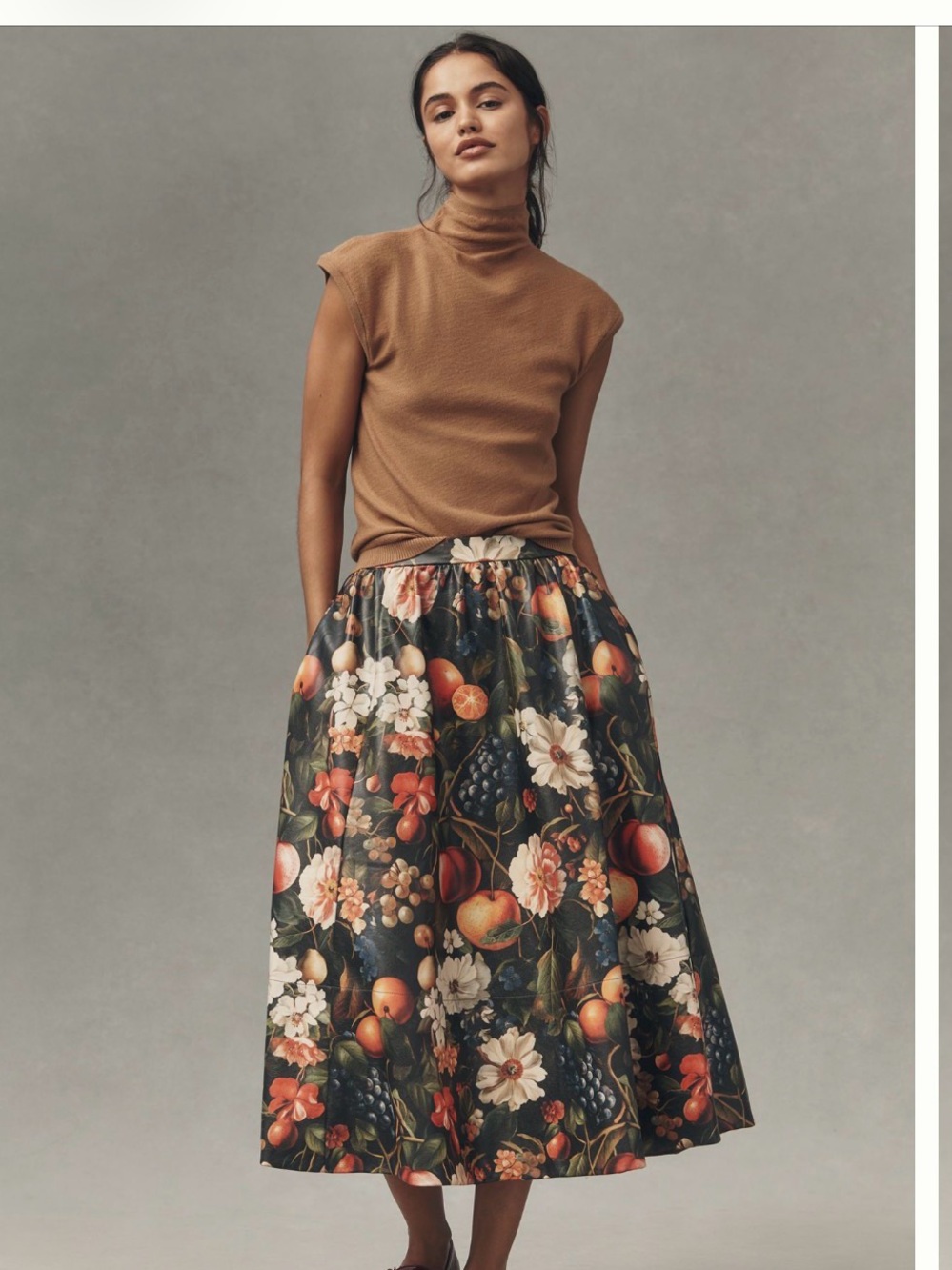 NWT Maeve leather midi skirt sz small